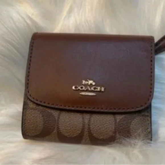 Coach Original Brown-tan SIGNATURE COATED CANVAS Wallet EUC-AUTHENTIC🍂 - Picture 8 of 13